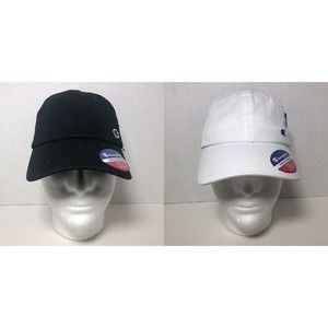 Lot of Two (2) Women's OSFA Champion Baseball Cap Hats, (1) Black, (1) White